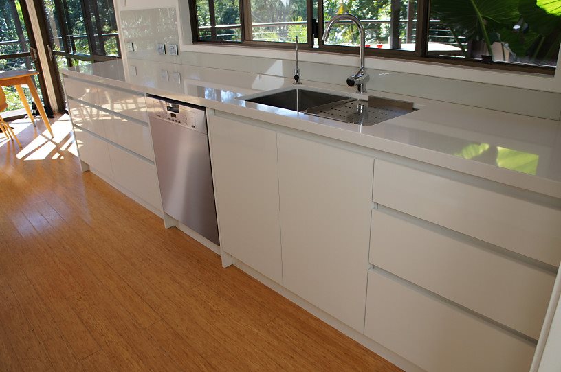 Brisbane Kitchens-Handleless Galley Brisbane Kitchens-Handleless Galley