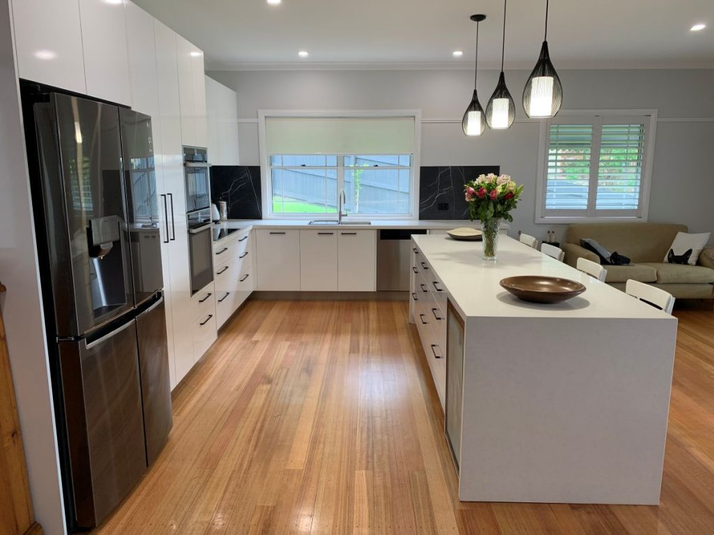 Eatons Hill Kitchen Renovation-Waterfall End.
